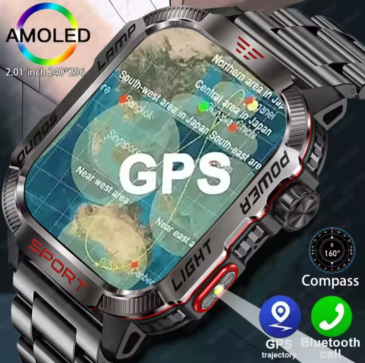 2025 Cross Border HT29 Smart Watch Bluetooth Call Waterproof Outdoor Men's Encoder Diving Air Pressure Compass