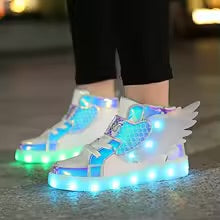 Glowing Rubber Sneakers with Rechargeable Lights