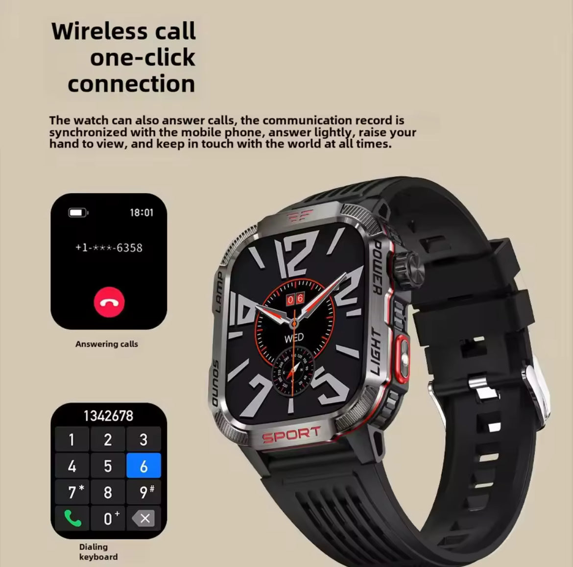 2025 Cross Border HT29 Smart Watch Bluetooth Call Waterproof Outdoor Men's Encoder Diving Air Pressure Compass