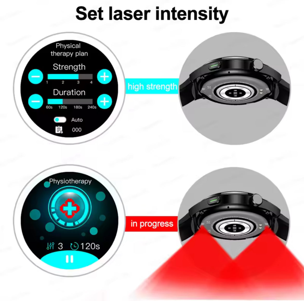 2025 New Laser Therapy Blood Glucose Smart Watch Men Heart Rate Uric Acid Healthy IP68 Waterproof Smartwatch