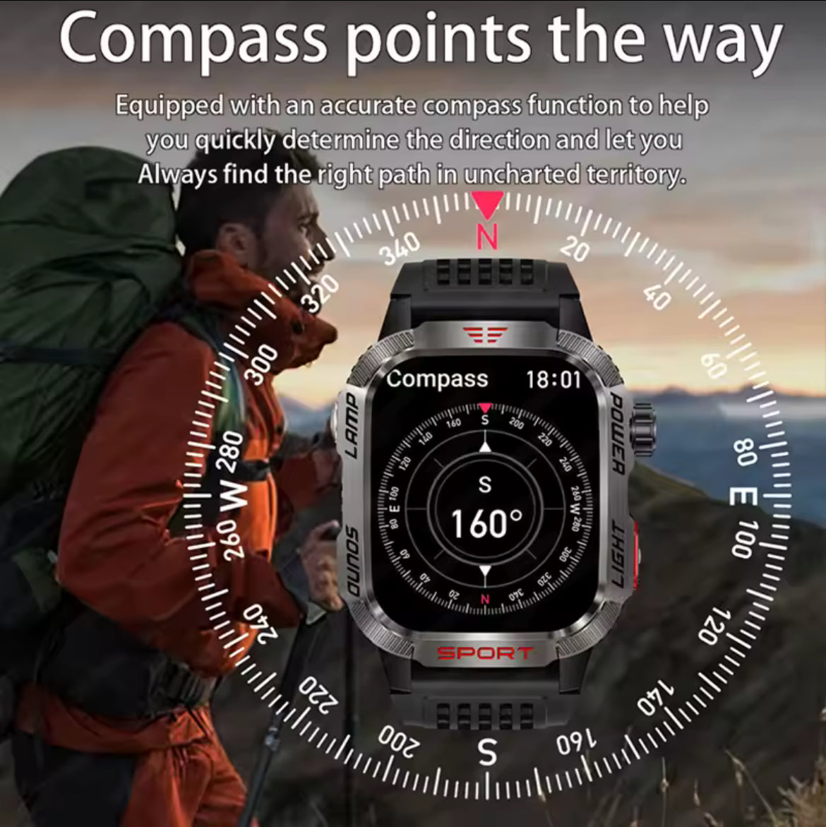 2025 Cross Border HT29 Smart Watch Bluetooth Call Waterproof Outdoor Men's Encoder Diving Air Pressure Compass