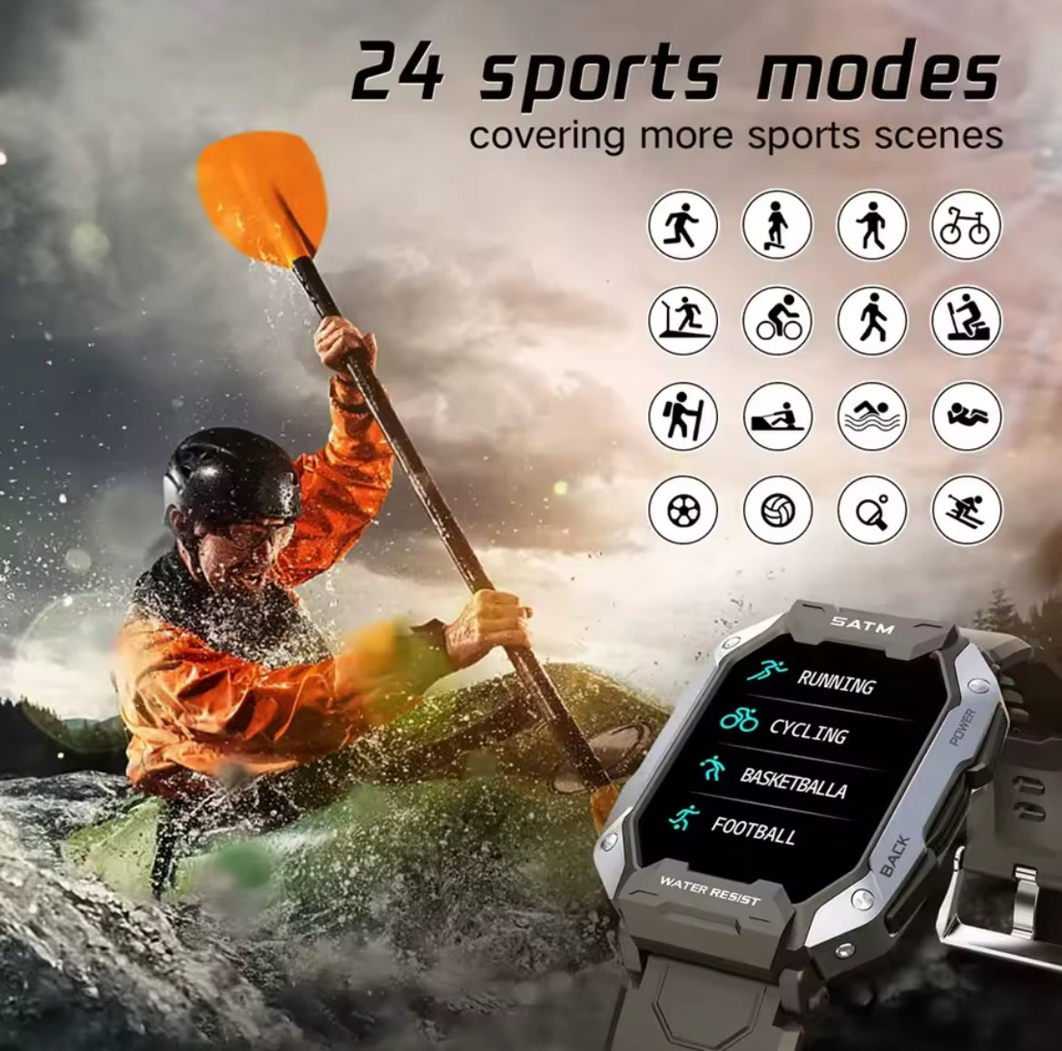 Bluetooth Smart Watch with Heart Rate Sensor