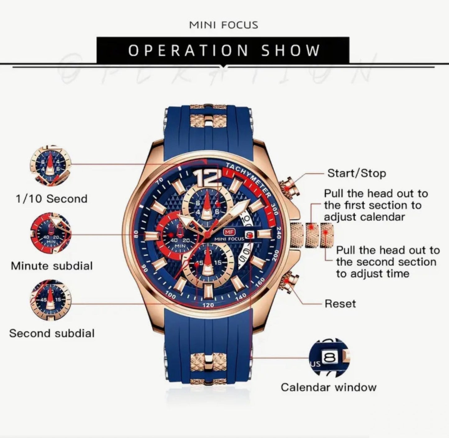 Watch Waterproof Quartz Watch Large Dial Luminous Men's Watch 0350G