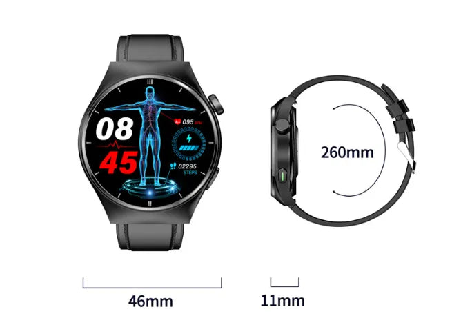 2025 New Laser Therapy Blood Glucose Smart Watch Men Heart Rate Uric Acid Healthy IP68 Waterproof Smartwatch