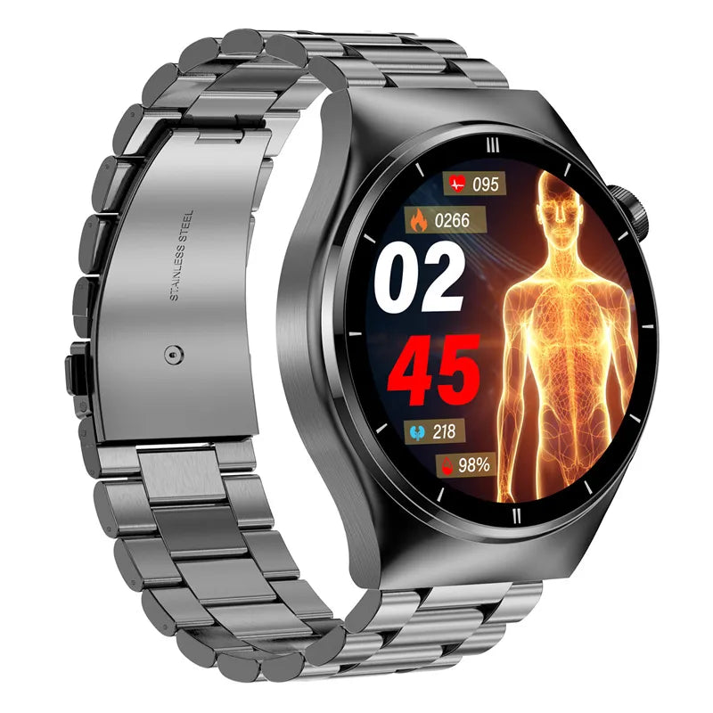 2025 New Laser Therapy Blood Glucose Smart Watch Men Heart Rate Uric Acid Healthy IP68 Waterproof Smartwatch