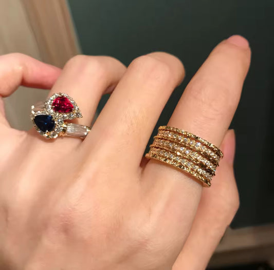 Vintage Two-tone Brushed Ring
